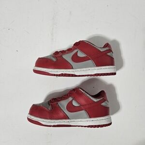 NIKE Dunk Low UNLV - Soft Grey/University Red - Size Toddler US 8C - CW1589-002